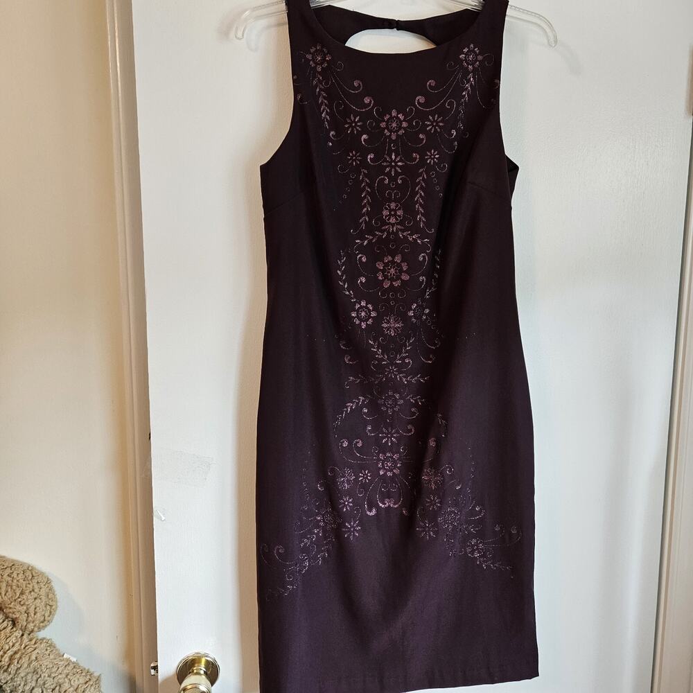 Beautiful Sparkling Maroon Cocktail Dress Sleeveless Cutout Back Size 10